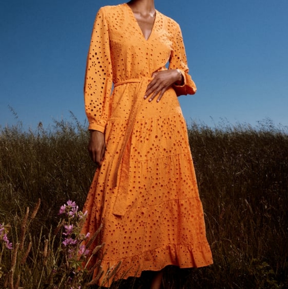 Zara Eyelet Maxi Dress